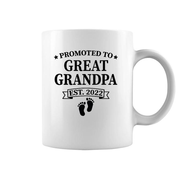 Mens Promoted To Great Grandpa Est 2022, Baby Announcement Gift Coffee Mug