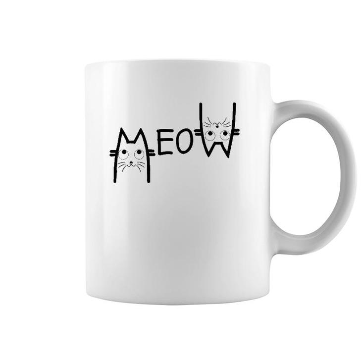 Meow  Cat Mom  Cat Lover Tee Women Cat Lover Coffee Mug