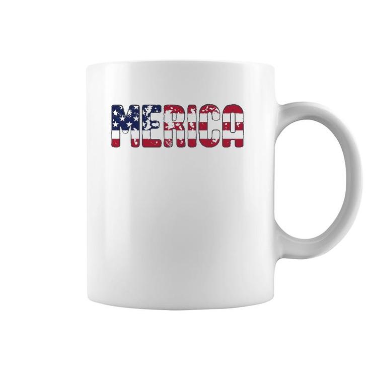 Merica Patriotic American Flag Usa Gift 4Th Of July Matching  Coffee Mug