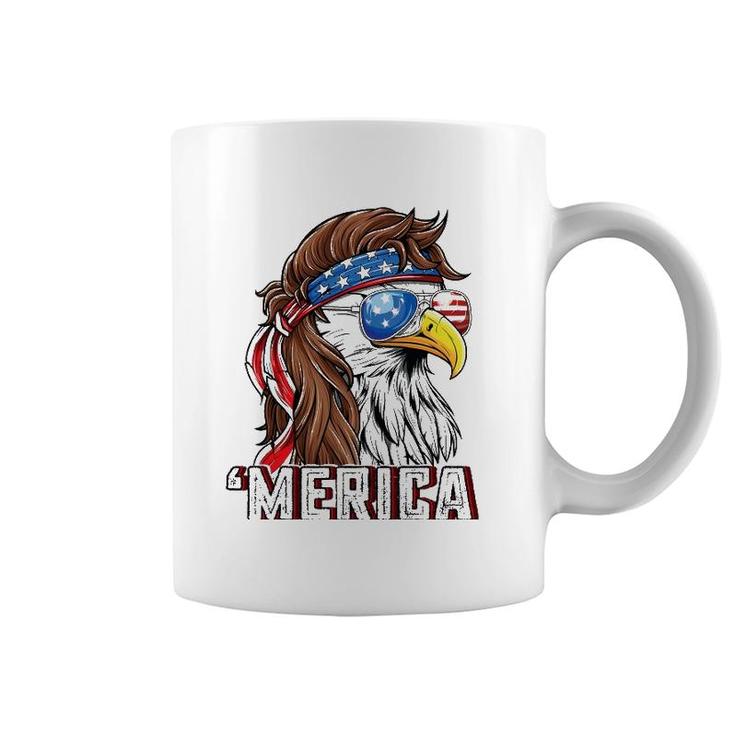 Merica Usa American Flag Patriotic 4Th Of July Bald Eagle Coffee Mug