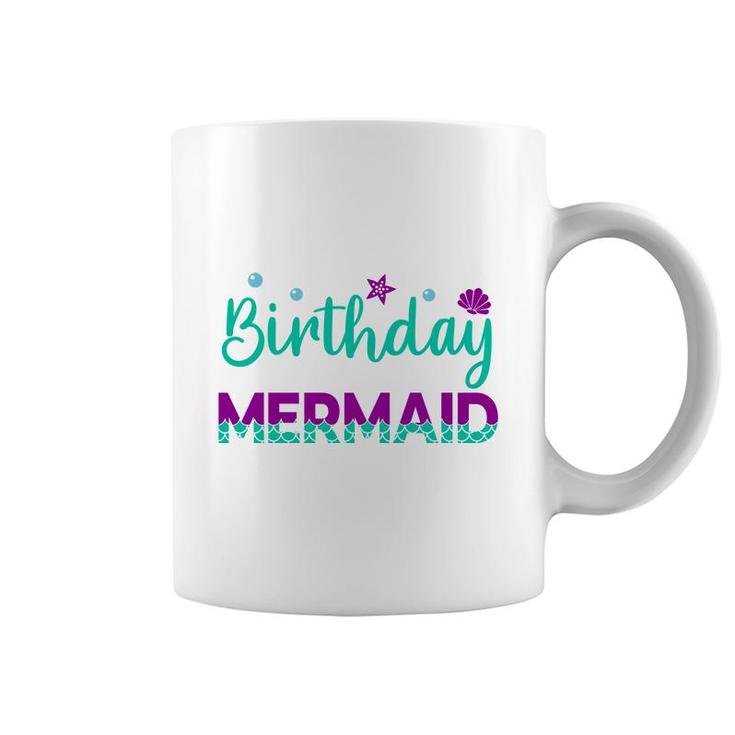 Mermaid Matching Family Birthday Blue Purple Coffee Mug