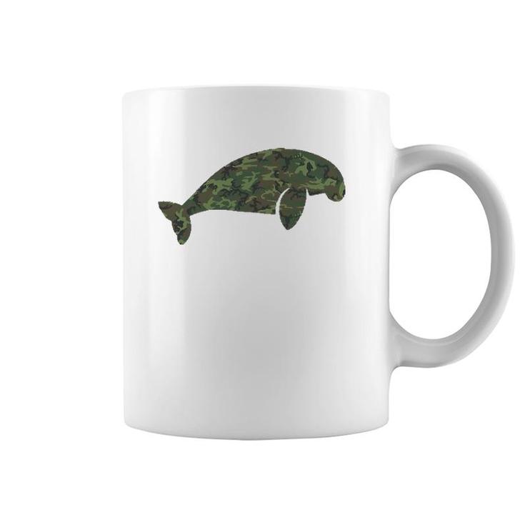 Military Manatee Camo Print Us Dugong Calf Veteran Men Gift Coffee Mug