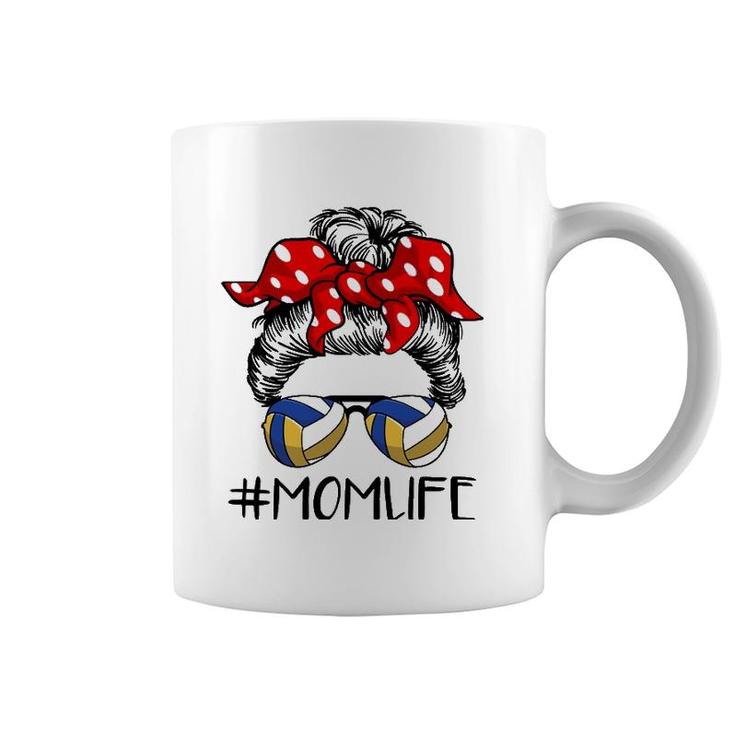 Mom Life Volleyball Messy Bun For Mother's Day Coffee Mug