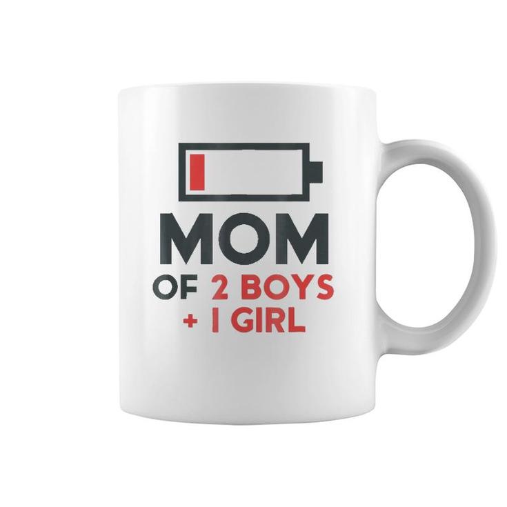Mom Of 2 Boys 1 Girl  Son Mothers Day Gift Birthday Coffee Mug
