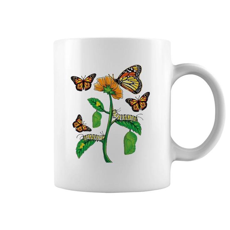 Monarch Butterfly Lover Life Cycle Metamorphosis Caterpillar Coffee Mug