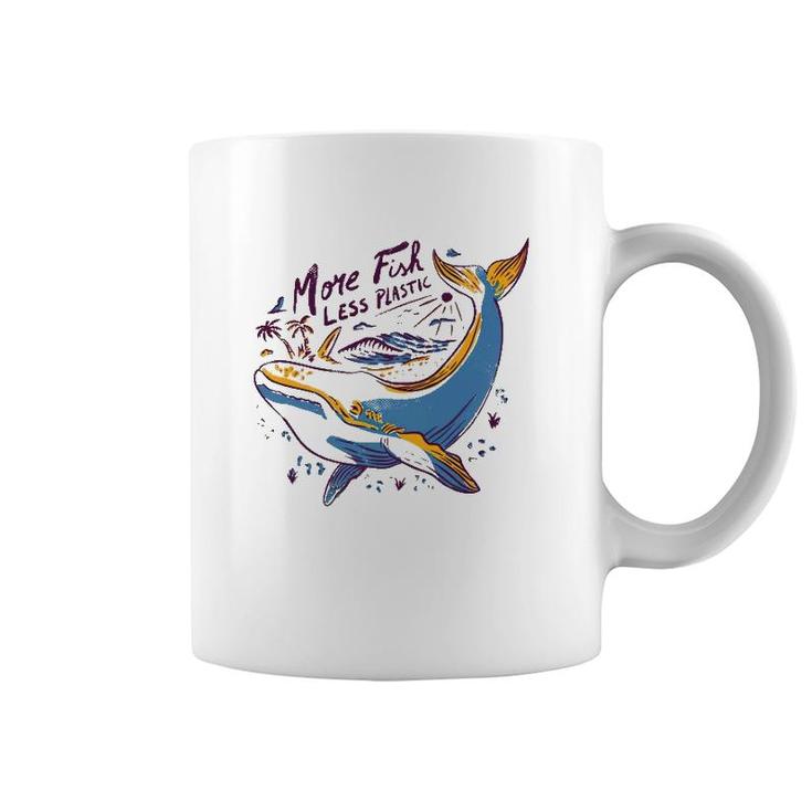 More Fish Less Plastic Whale Lover Gift Coffee Mug
