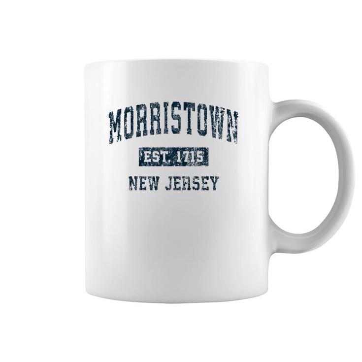Morristown New Jersey Nj Vintage Sports Design Navy Print Coffee Mug