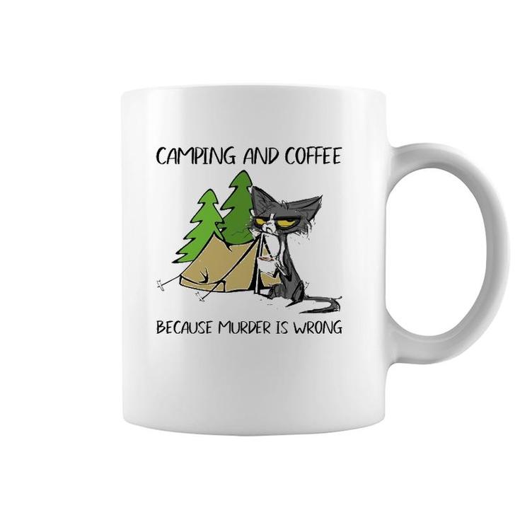Mother's Day Camping And Coffee Because Murder Is Wrong Fun Coffee Mug