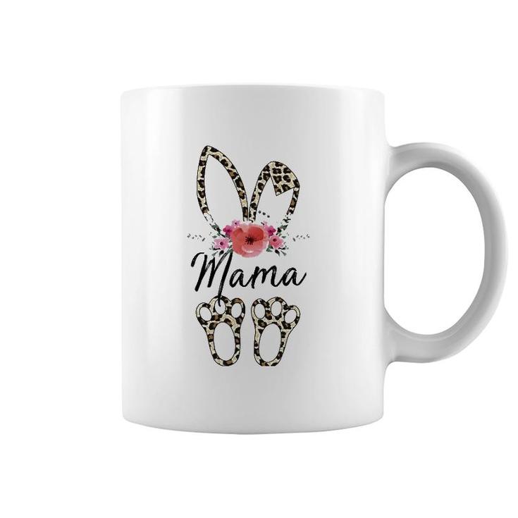 Mother's Day Easter  For Mama Leopard Bunny Floral Coffee Mug