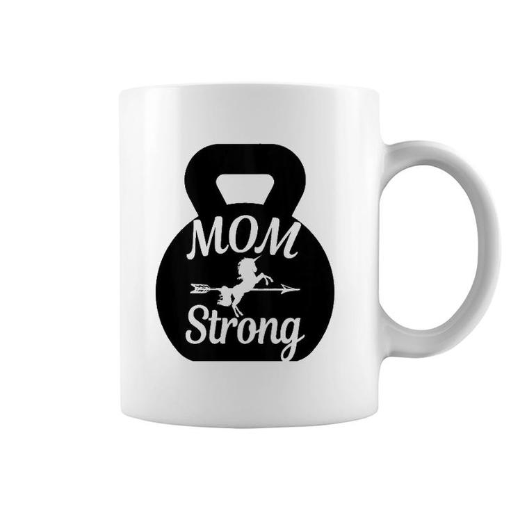 Mother's Day Workout Kettlebell Unicorn Mom Strong Coffee Mug