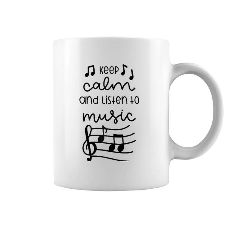Musician Gift Artist Gift Keep Calm And Listen To Music Raglan Baseball Tee Coffee Mug