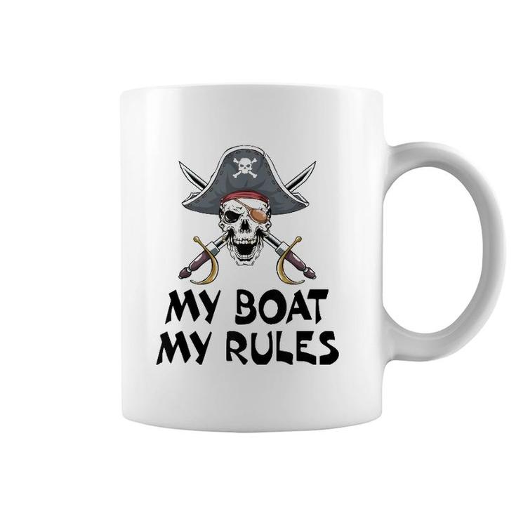 My Boat My Rules Pirate Novelty Halloween  Coffee Mug