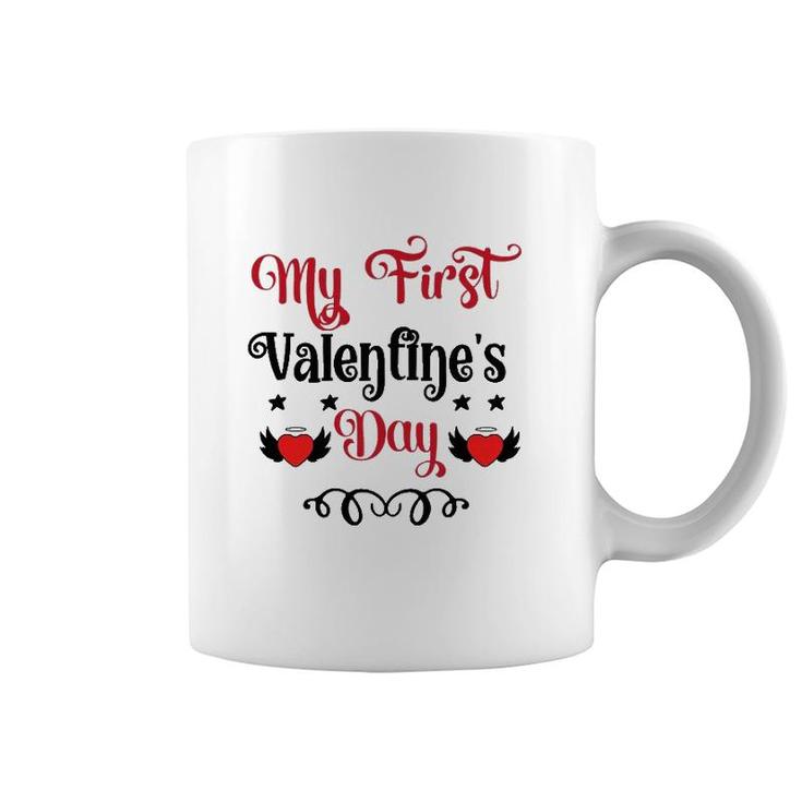 My First Valentines Day Romantic Valentine For Husband Funny Valentine Coffee Mug