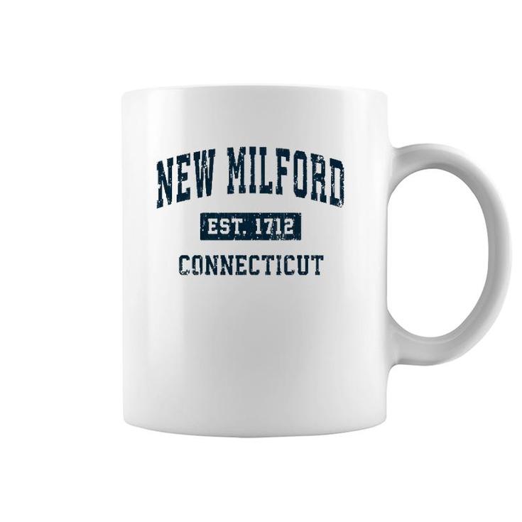 New Milford Connecticut Ct Vintage Sports Design Navy Print Coffee Mug