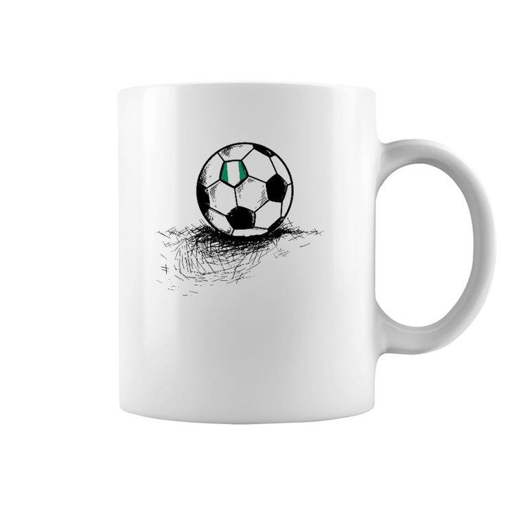 Nigeria Soccer Ball Flag - Nigerian Football Jersey Coffee Mug