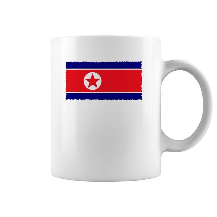 North Korea Flag Distressed Coffee Mug