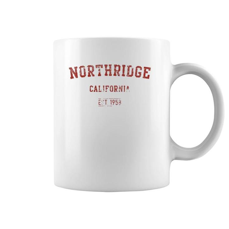 Northridge California Distressed Text Sport Style Coffee Mug