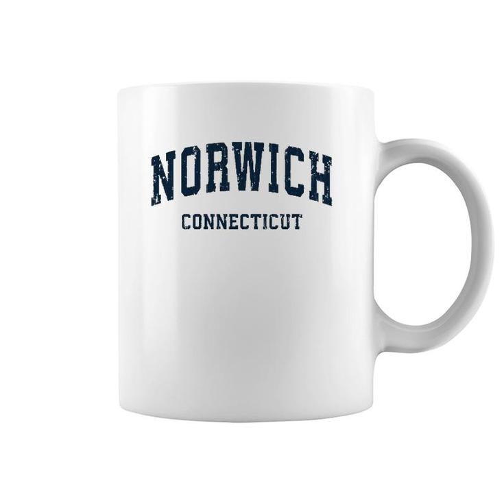Norwich Connecticut Ct Vintage Varsity Sports Navy Design Coffee Mug
