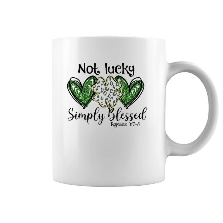 Not Lucky Just Blessed Leopard Shamrock St Patrick Day Irish Premium Coffee Mug