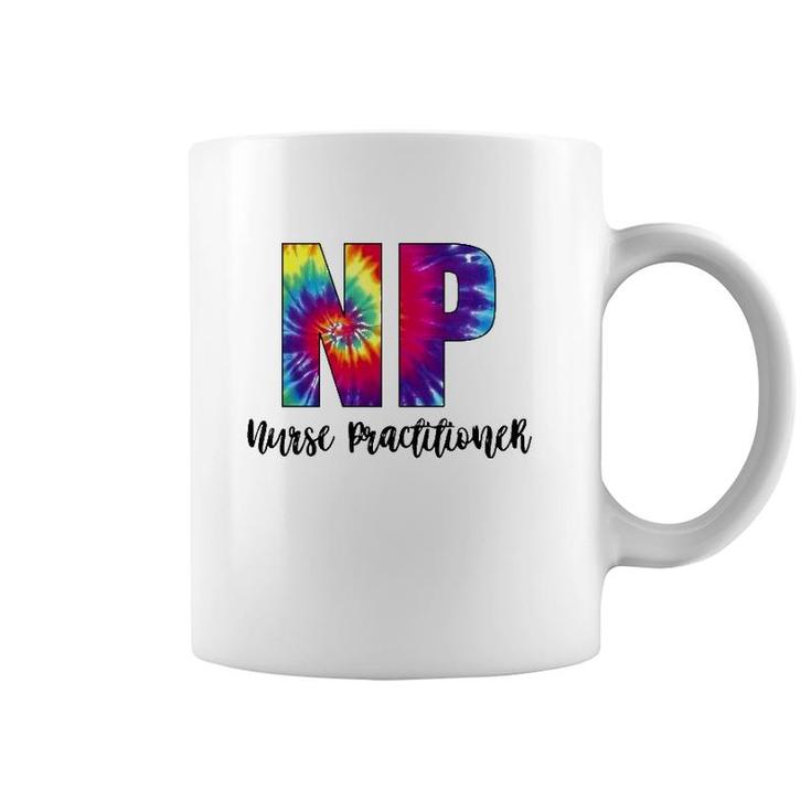 Np Tie Dye Nurse Practitioner Nursing Colorful Text Coffee Mug
