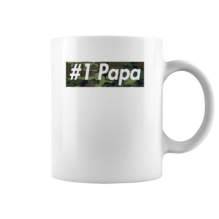 Number One Papa , Best Father, Dad Camo Box Coffee Mug