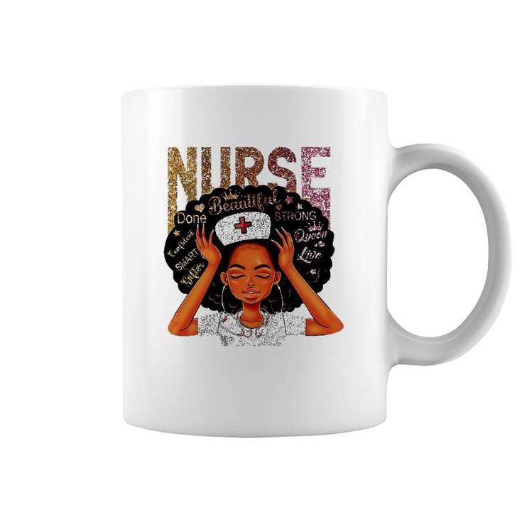 Nurse Black Woman Magic Afro Melanin Queen Black History Coffee Mug