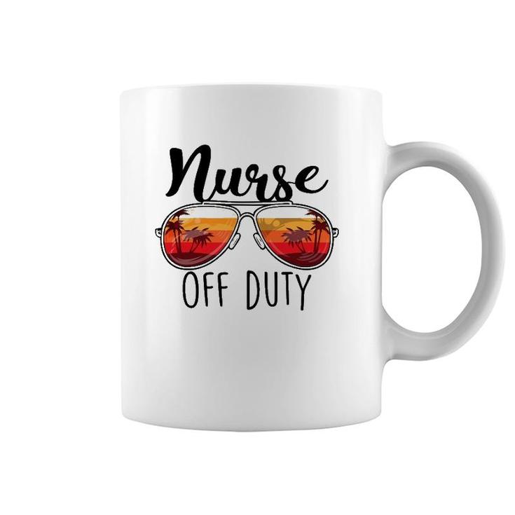 Nurse Off Duty Sunglasses Sunset Beach Retired Retirement Coffee Mug
