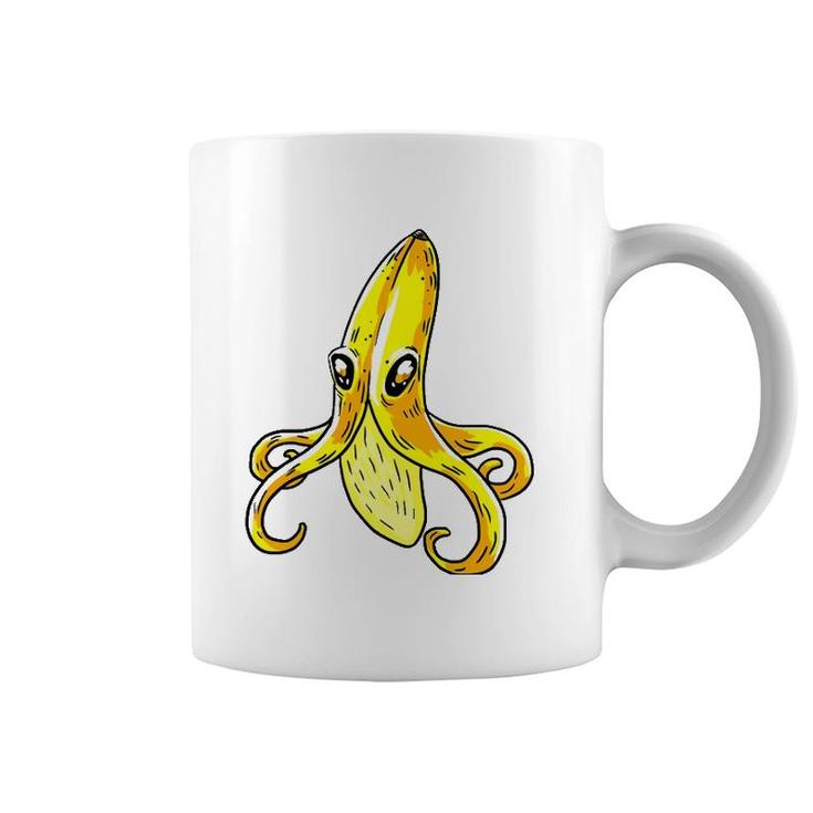 Octopus Banana Yellow Funny Humor Fruit Pun Lover Gift Coffee Mug