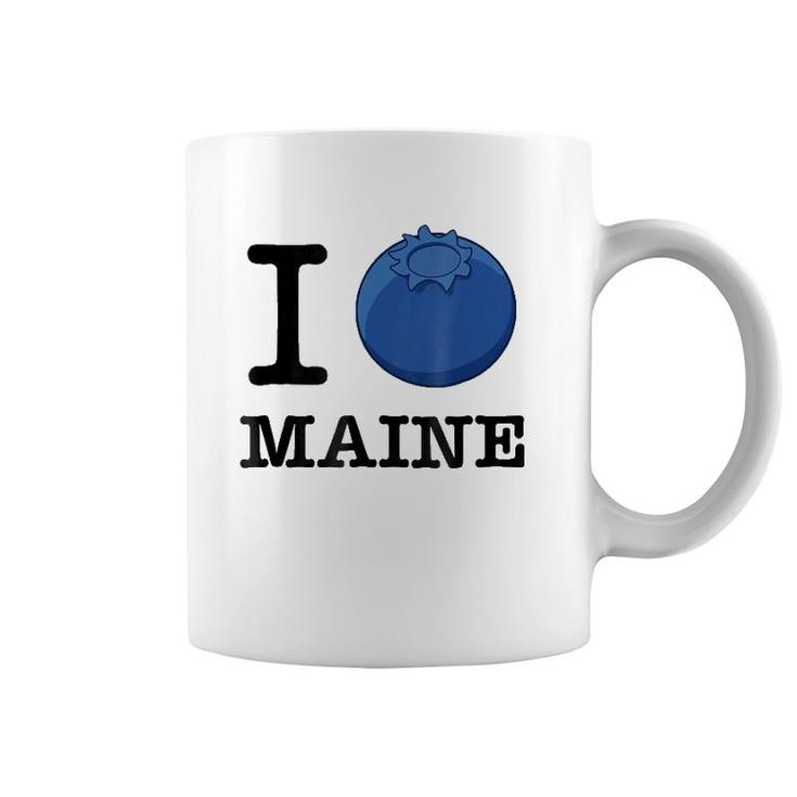 Official I Love Maine , Blueberry Design Tee Coffee Mug