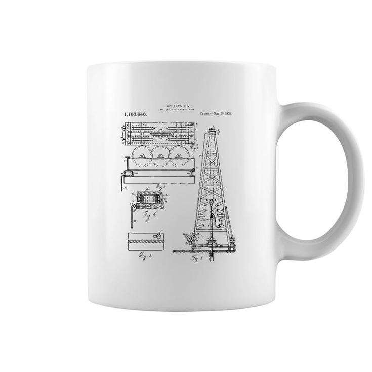 Oil Rig Blueprint - Petroleum Engineer Oilfield Tee Coffee Mug