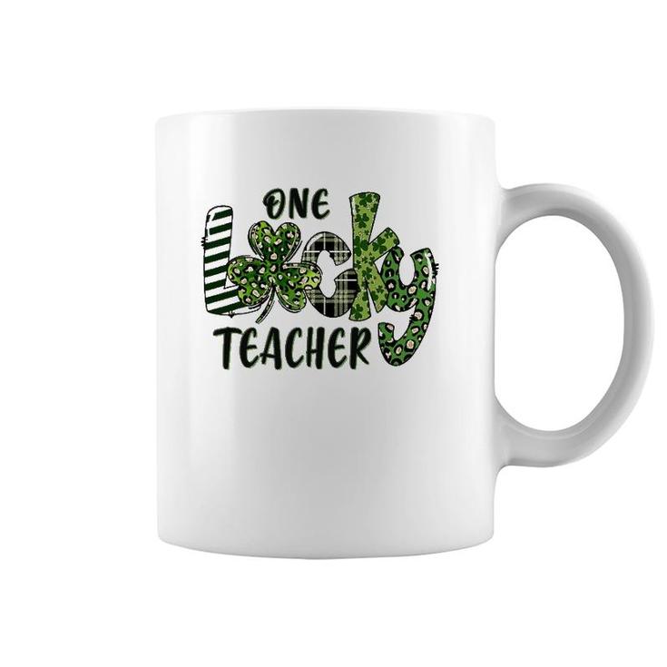 One Lucky Teacher  School Teachers Gift St Patricks Day Coffee Mug