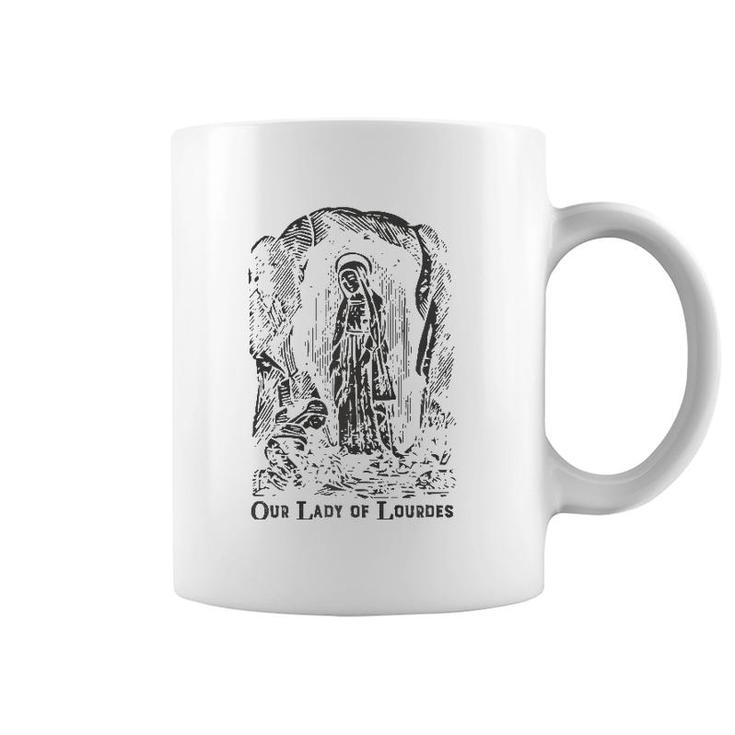 Our Lady Of Lourdes Bernadette Catholic Vintage Distressed D  Coffee Mug