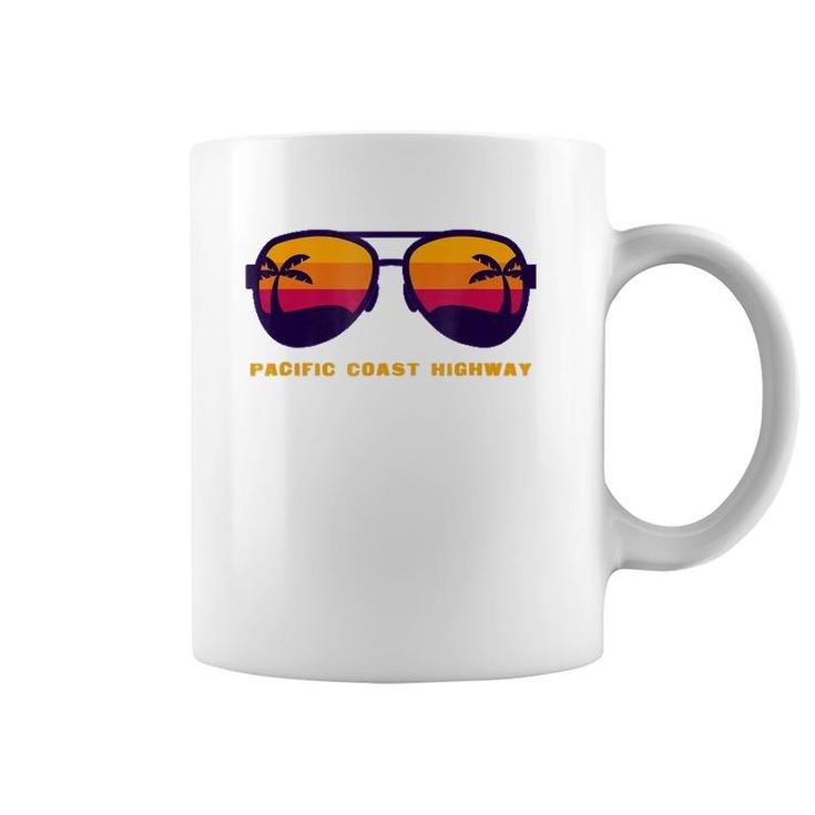 Pacific Coast Highway - Sunglasses - Palm Trees & Sun  Coffee Mug