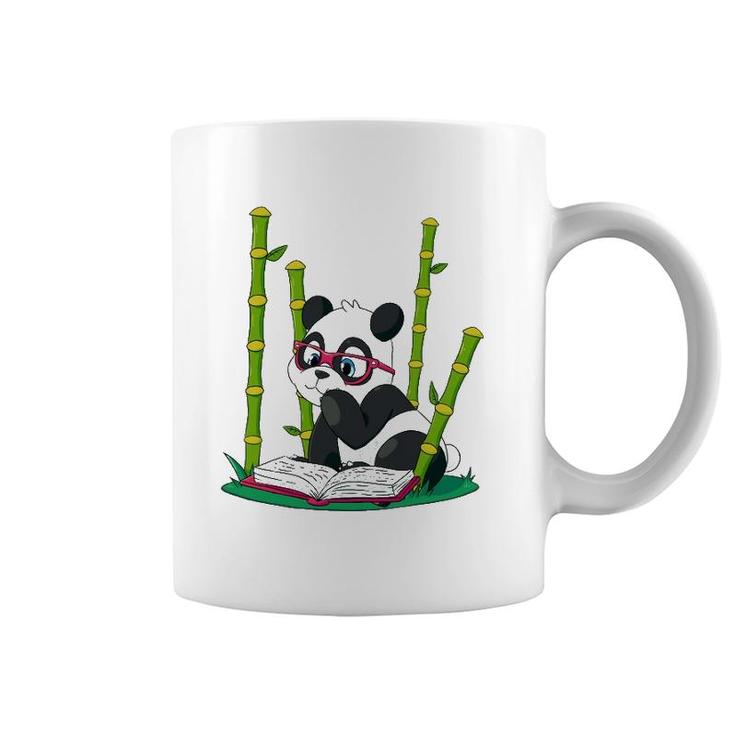Panda Bear Book Worm Nerd Reading Bamboo Jungle Gift Coffee Mug