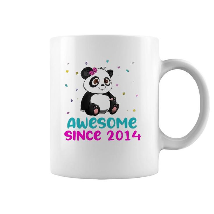Panda Bear Girl Birthday Gift Love Awesome Since 2014 Ver2 Coffee Mug