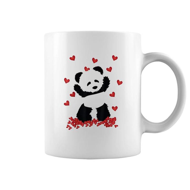 Panda With Hearts Valentines Day Coffee Mug