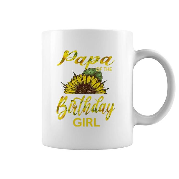 Papa Of The Birthday Girl Dad Sunflower Coffee Mug