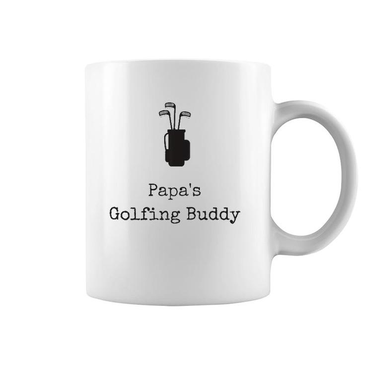 Papa's Golfing Buddy With Golf Clubs & Bag Kids Coffee Mug