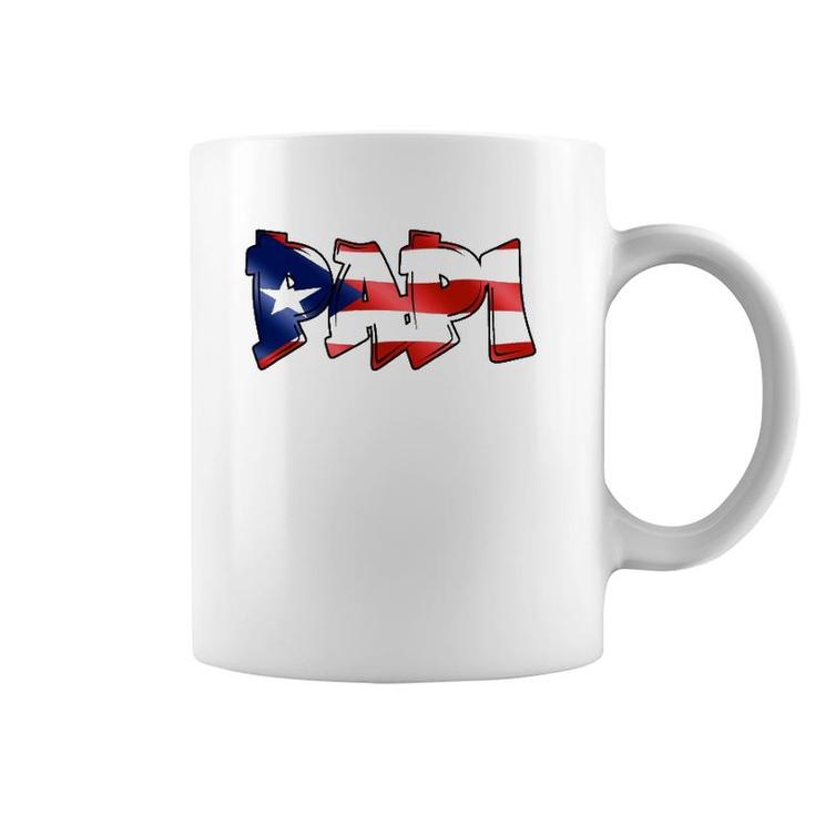Papi Puerto Rican Flag Pr Pride Father Dad Boricua Coffee Mug
