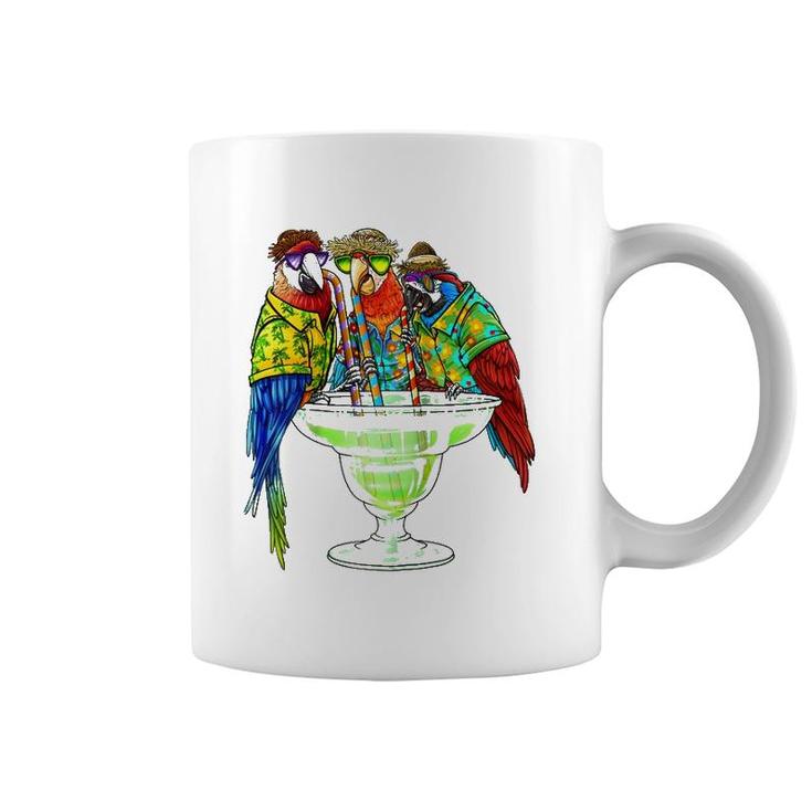 Parrots Drinking Margarita Hawaiian Vacation Birds Raglan Baseball Tee Coffee Mug