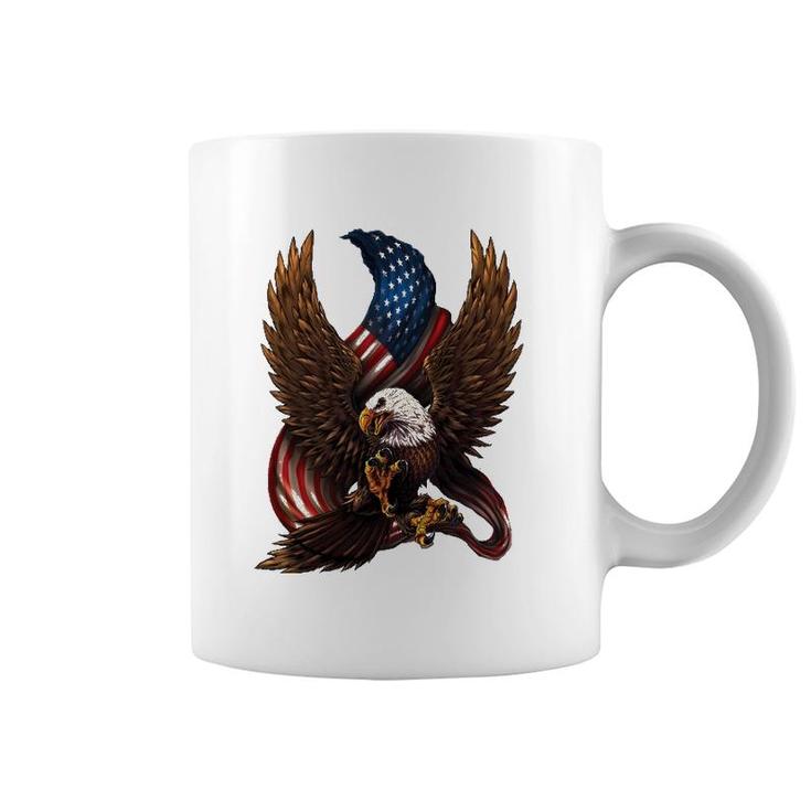 Patriotic American Design With Eagle And Flag Coffee Mug