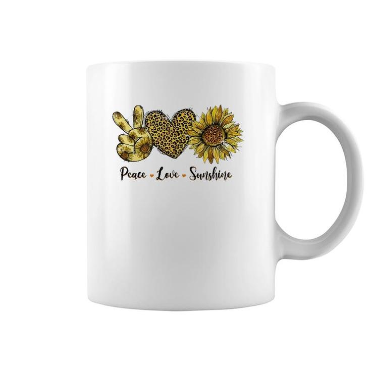 Peace Love Sunshine Sunflower Hippie Sunflower Lover Coffee Mug