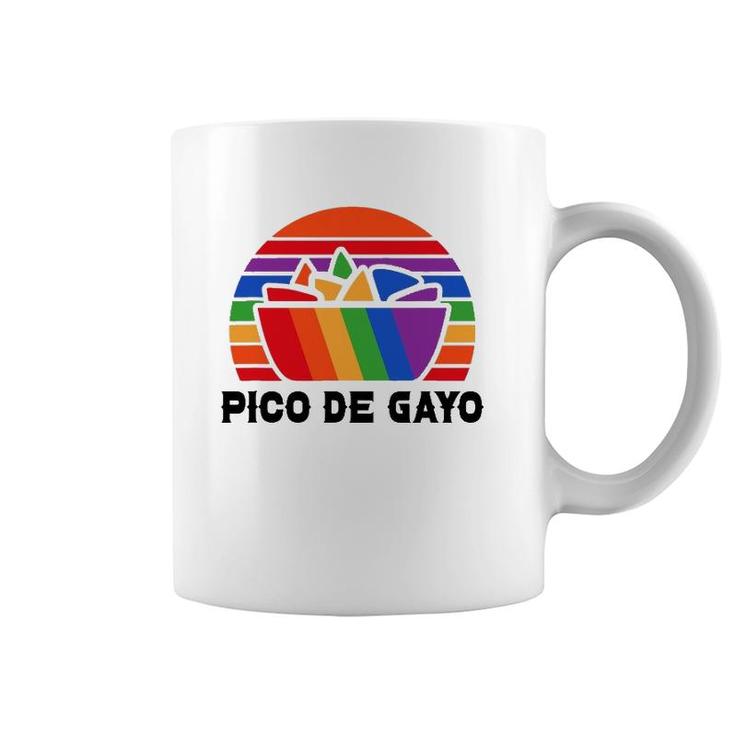 Pico De Gayo Funny Gay Lesbian Pride Rainbow Mexican Food Coffee Mug