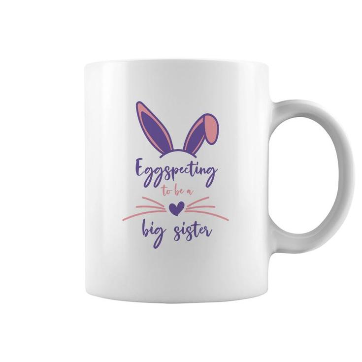 Pink Eggspecting To Be A Big Sister Easter Pregnancy Announcement Coffee Mug