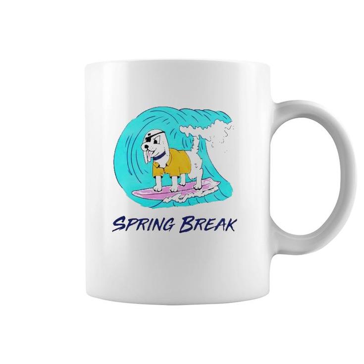 Pirate Dog Spring Break Surfing Dog Beach Vacation Coffee Mug