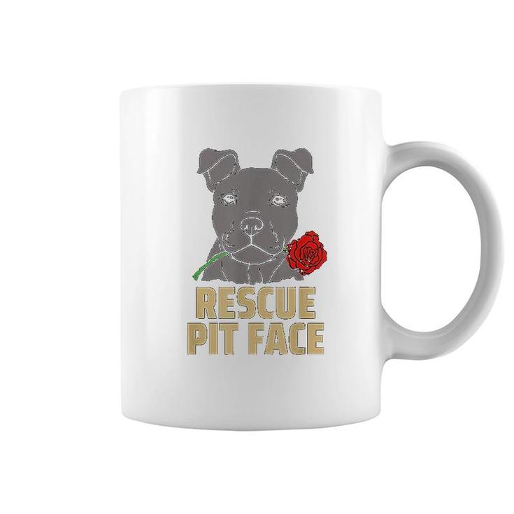 Pitbull Rescue Pit Face  Funny Cute Pitbull Lovers Coffee Mug