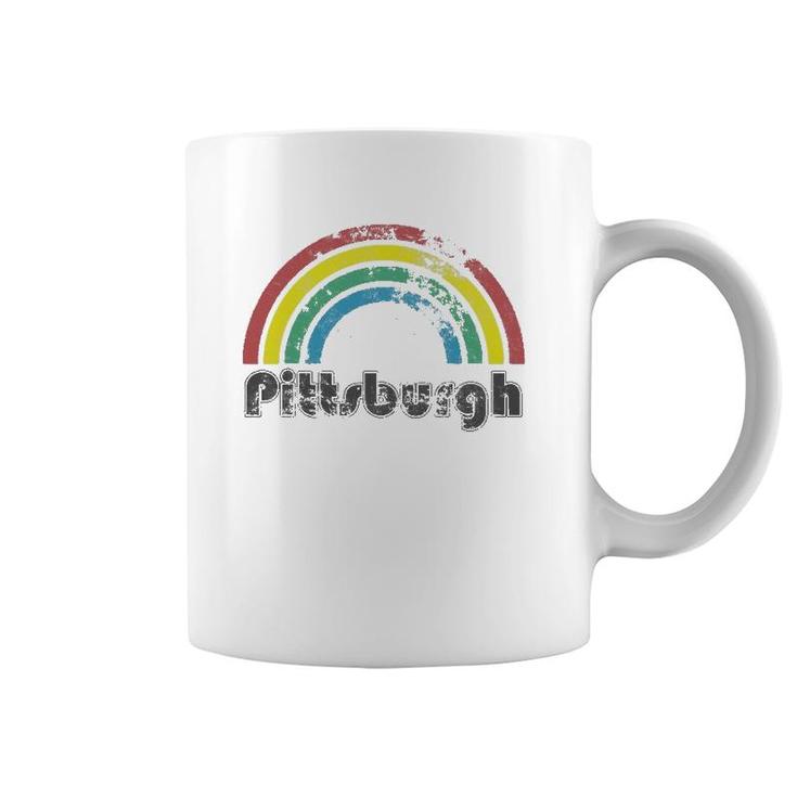 Pittsburgh Rainbow 70'S 80'S Style Retro Gay Pride Men Women Coffee Mug