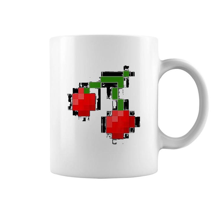 Pixel Cherries  8 Bit Video Game Graphic Coffee Mug