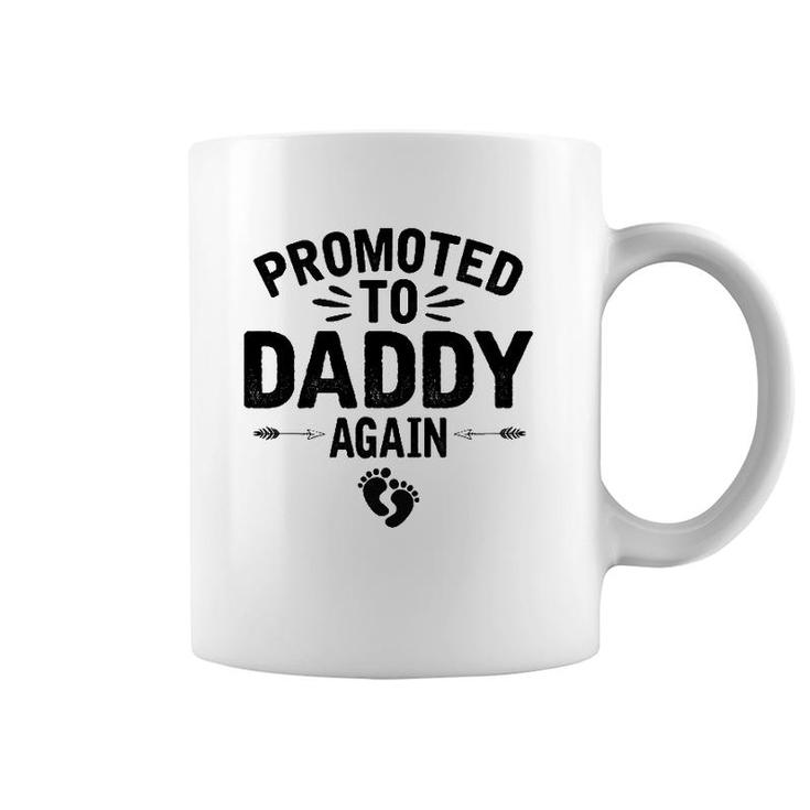 Promoted To Daddy Again Vintage Father's Day  For Dad Coffee Mug