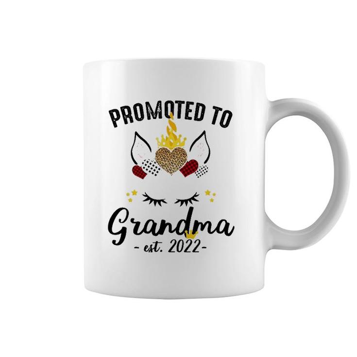 Promoted To Grandma 2022 Grandmother Unicorn Family Matching Coffee Mug